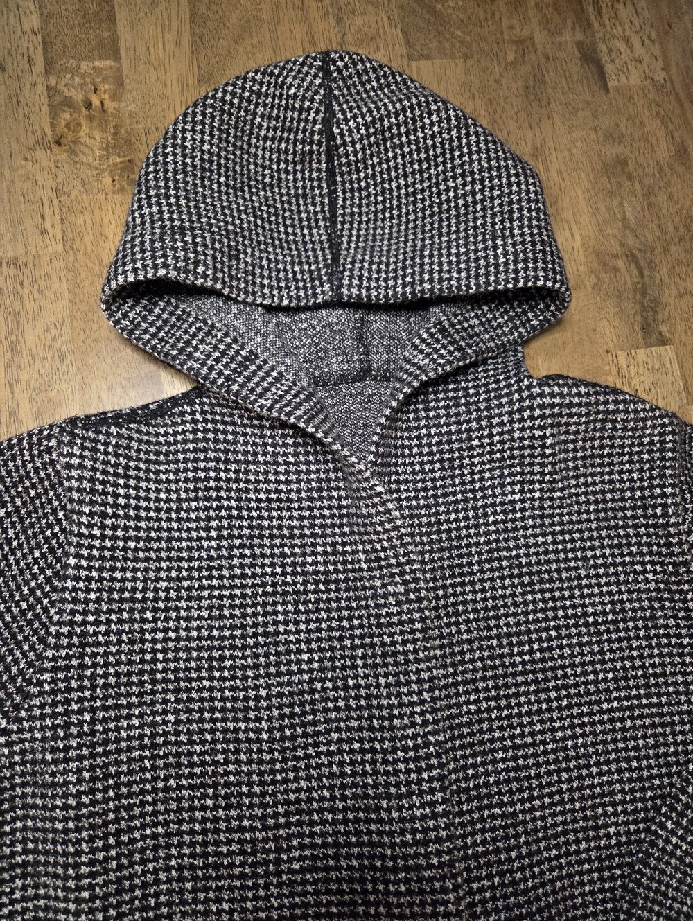 Hooded Long Knit Detailed Back And Pockets Coatigan - Picture 6 of 11